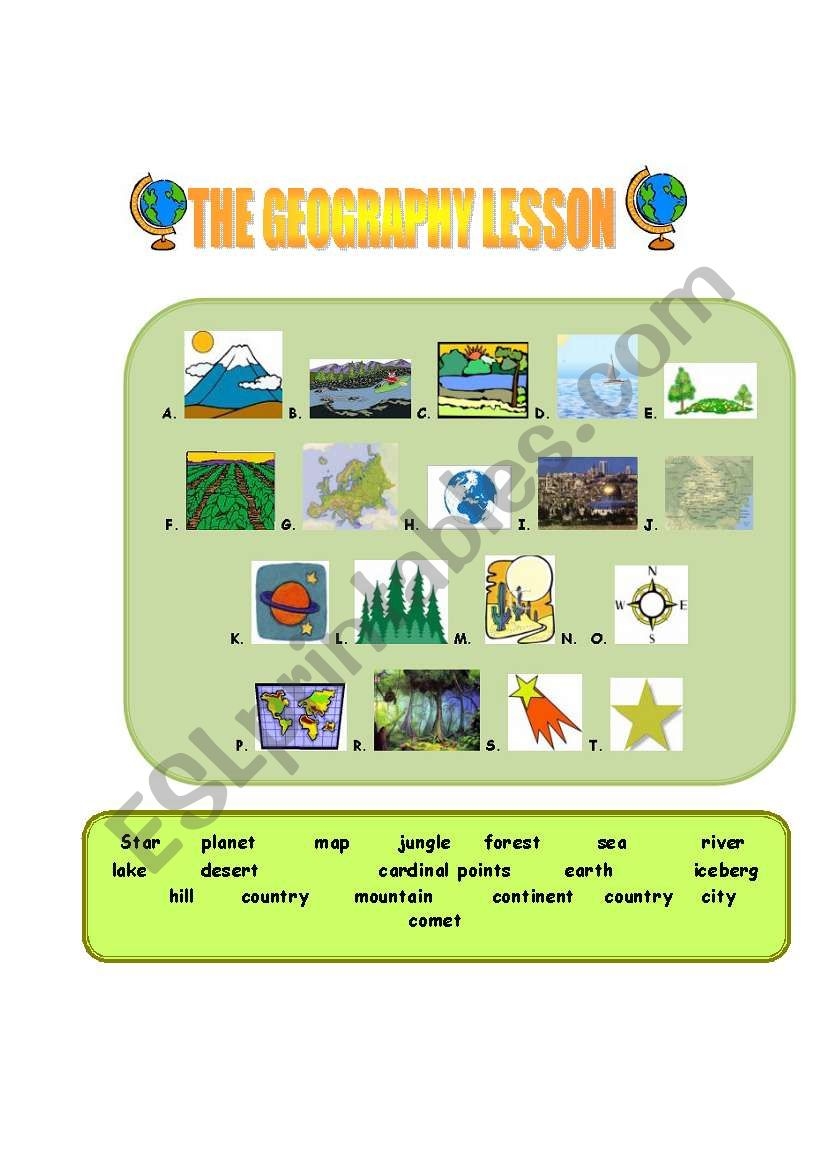 Geography ESL Worksheet By Donapeter