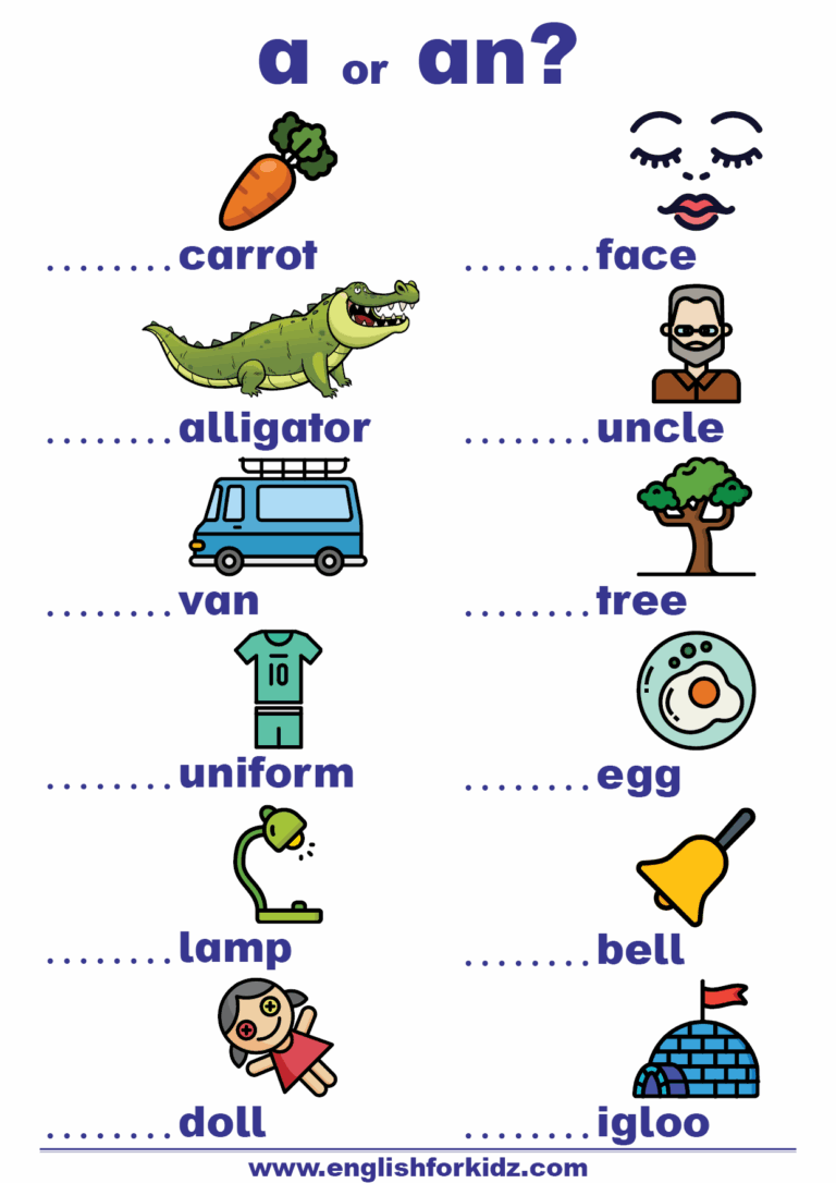 Grade 1 Grammar A And An Printable Worksheets Lets Share Knowledge Worksheets Library