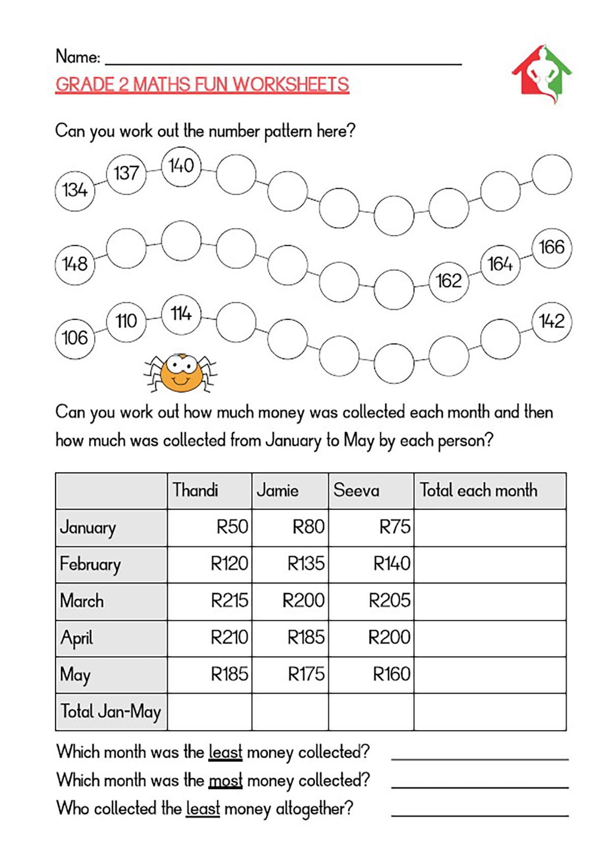 GRADE 2 MATHS FUN WORKSHEETS