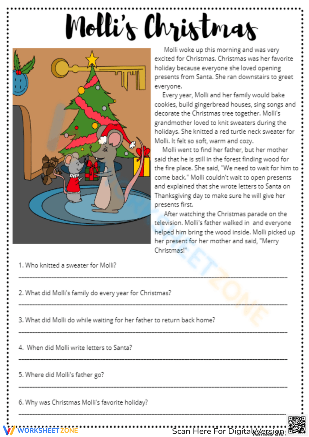 Grade 3 Christmas Comprehension Worksheets Grade 3 Christmas Comprehension Worksheets