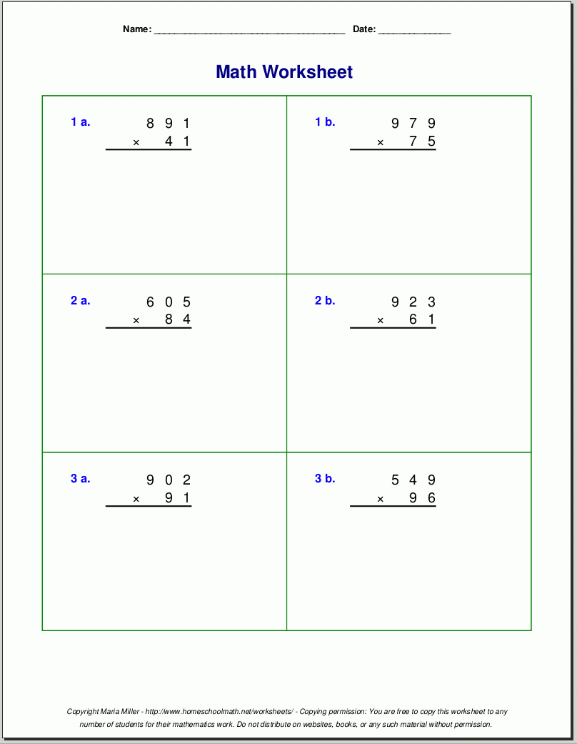 Grade 5 Multiplication Worksheets Grade 5 Multiplication Worksheets