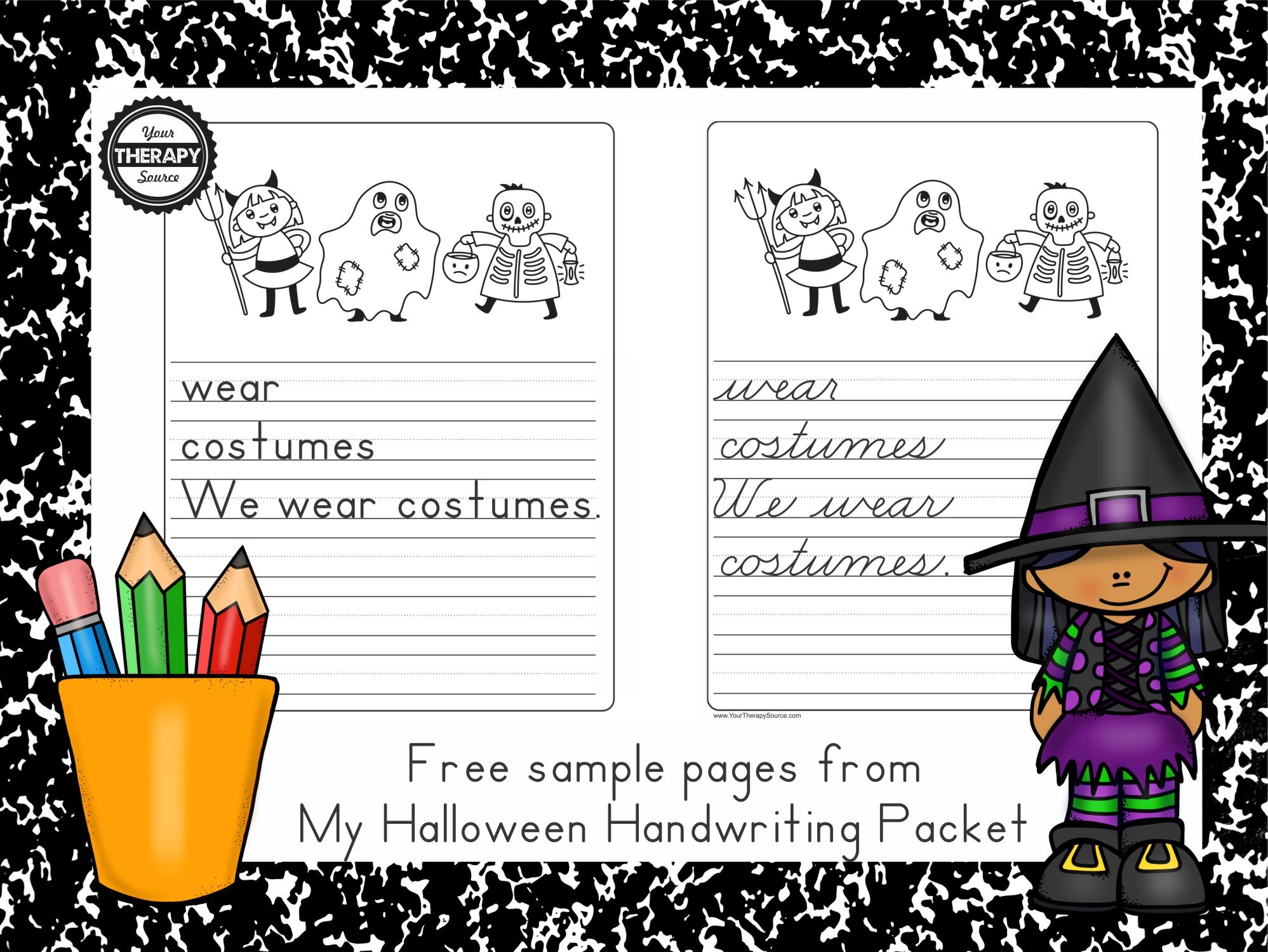 Halloween Handwriting Practice Freebie Your Therapy Source