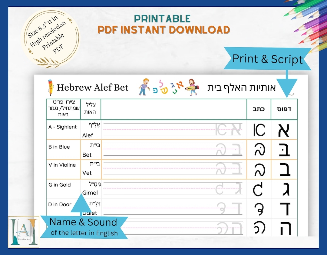 Hebrew Alphabet Letters Writing tracing Practice Alef Bet Print And Script Printable PDF Instant Download Etsy Hebrew Alphabet Letters Writing tracing Practice Alef Bet Print And Script Printable PDF Instant Download Etsy