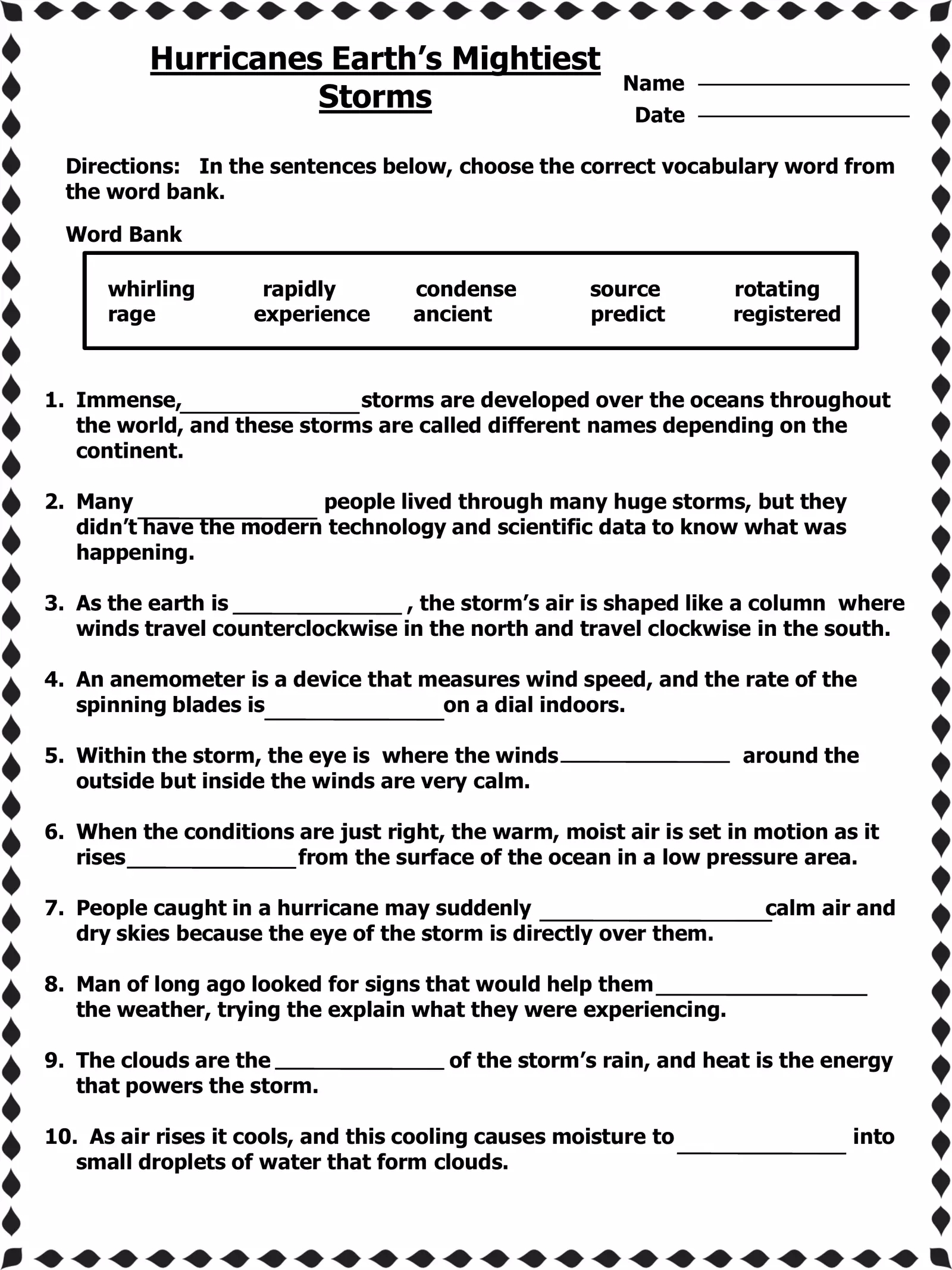 Free Printable Hurricane Worksheets Free Printable Hurricane Worksheets