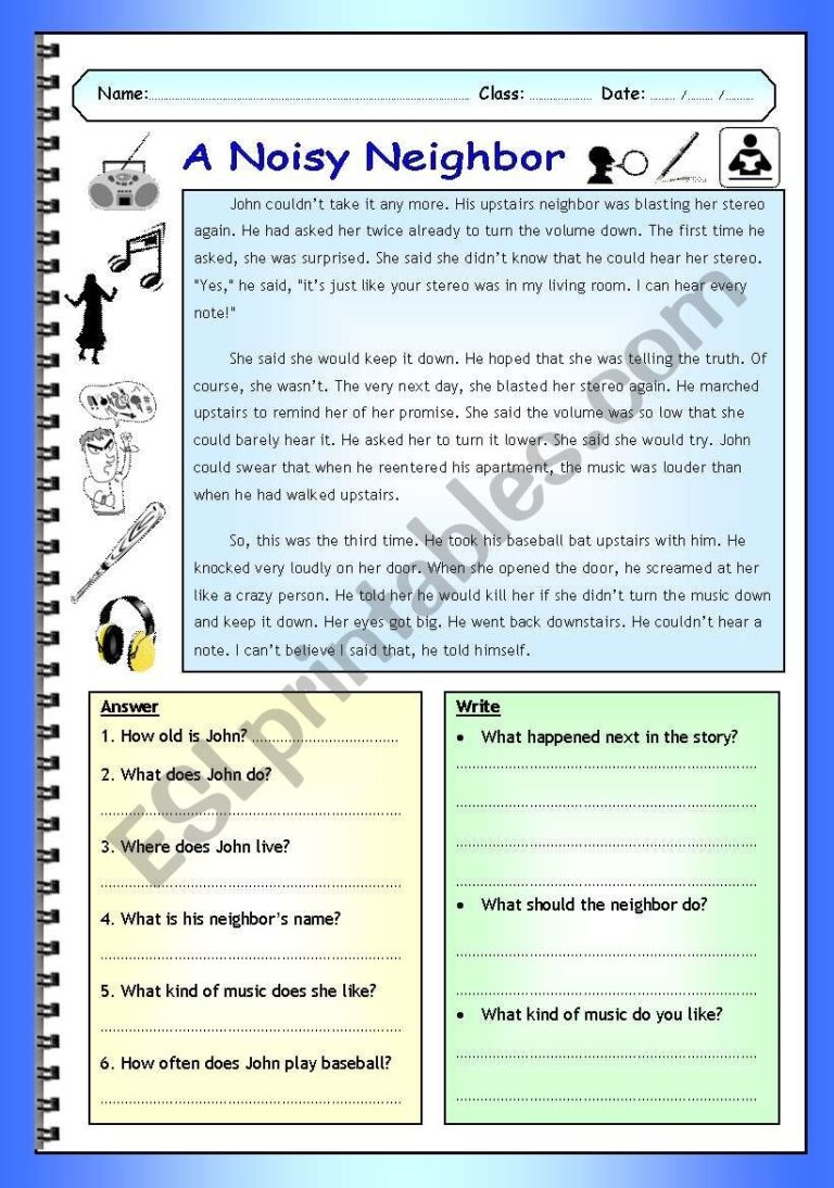 Imaginative Reading Comprehension A Noisy Neighbor Elementary