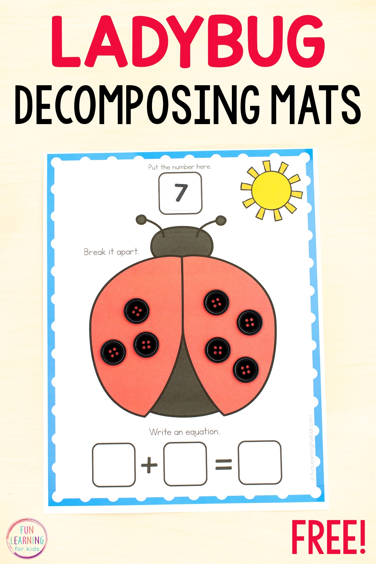Insect Decomposing Numbers Mat Insect Decomposing Numbers Mat