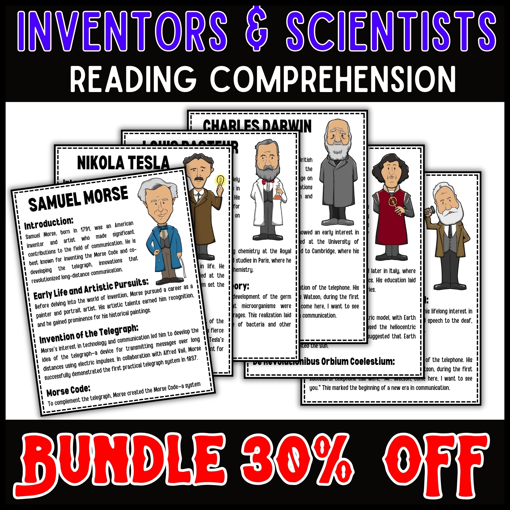 Inventors And Scientists Reading Comprehension Passage And Questions Bundle