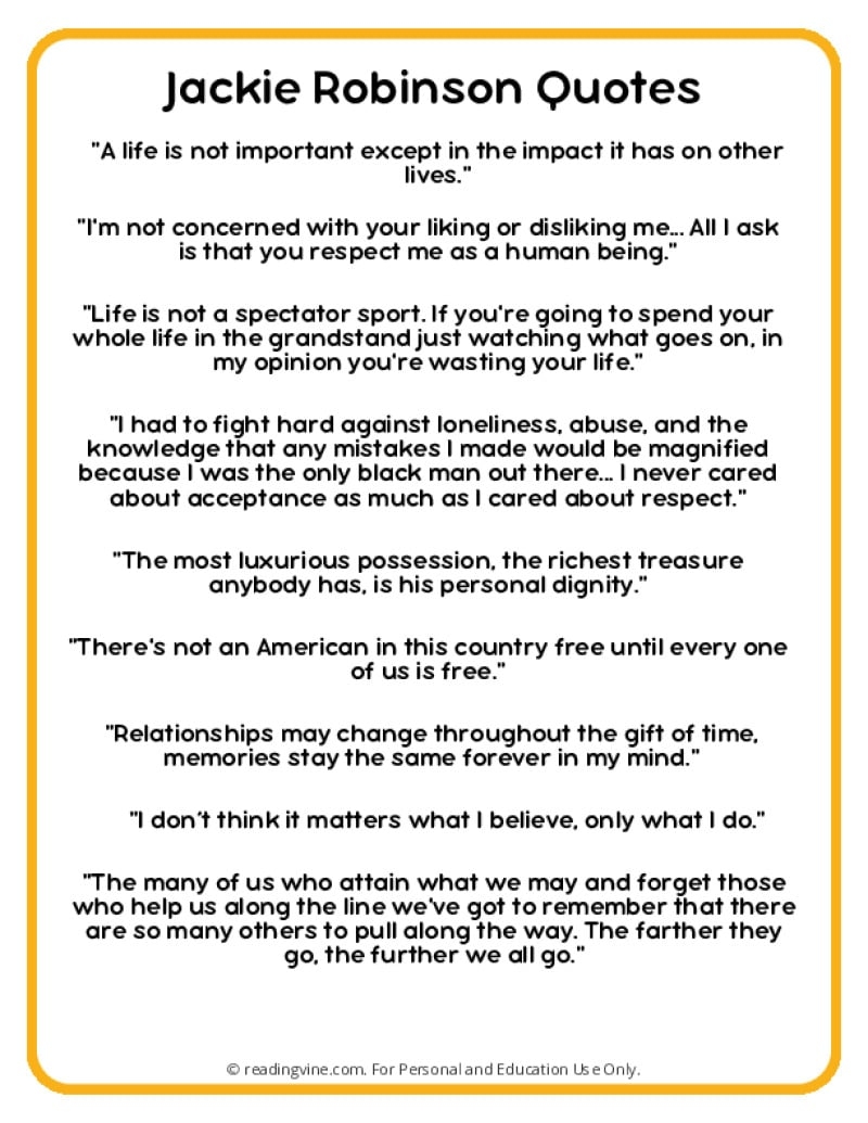 Jackie Robinson Quotes Free Printable PDF Posters Jackie Robinson Quotes Free Printable PDF Posters