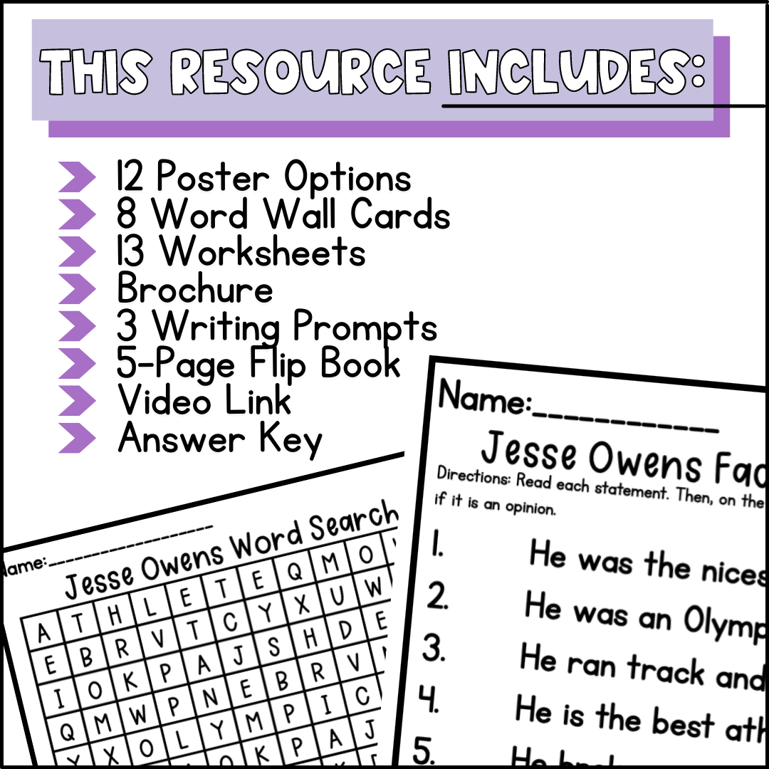 Free Printable Jesse Owens Worksheets Free Printable Jesse Owens Worksheets