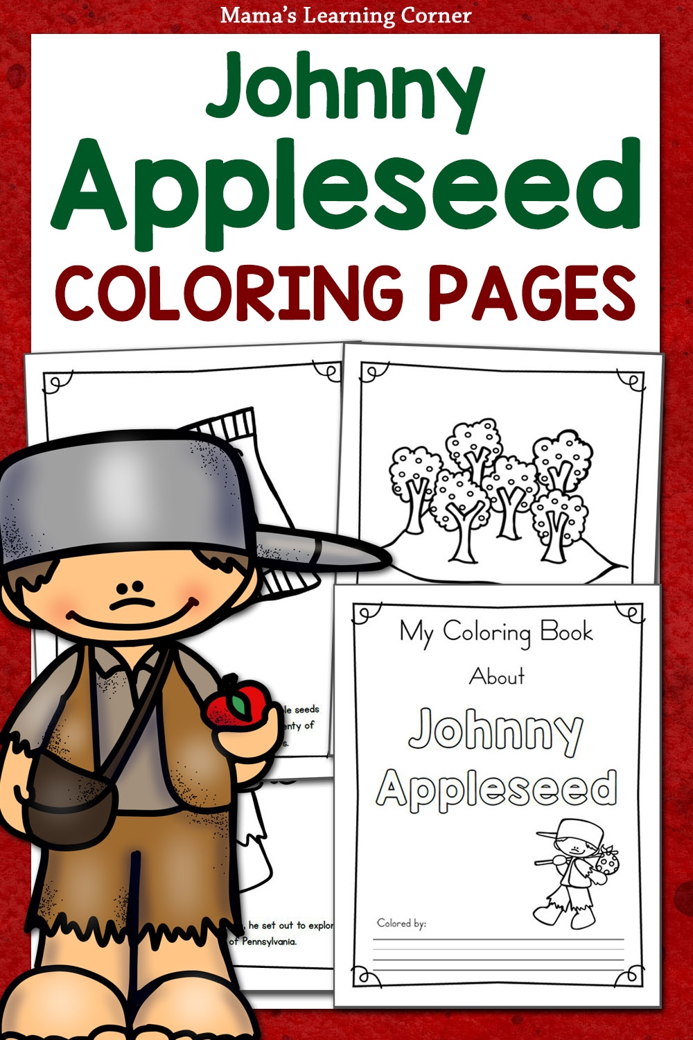 Johnny Appleseed Coloring Pages Mamas Learning Corner Johnny Appleseed Coloring Pages Mamas Learning Corner
