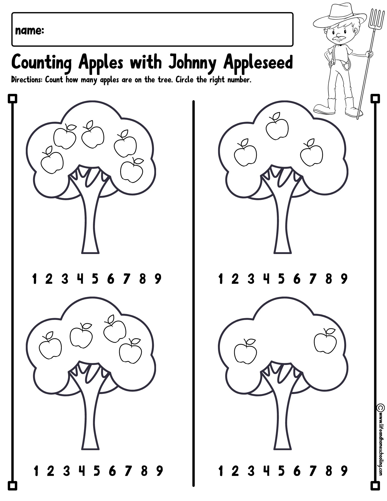 Johnny Appleseed Counting Apples Made By Teachers Johnny Appleseed Counting Apples Made By Teachers