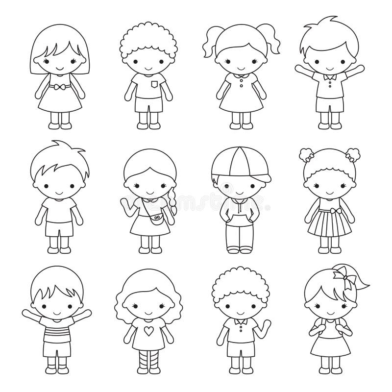 Kid Outline Stock Illustrations 158 959 Kid Outline Stock 