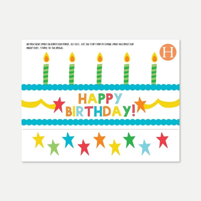 Kids Birthday Crown Template Printable Birthday Headband