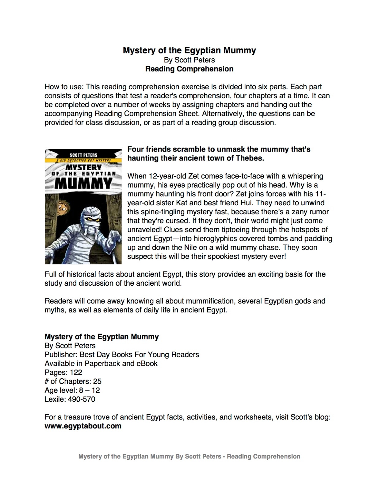 KidsAncientEgypt Mystery Of The Egyptian MUMMY Reading 