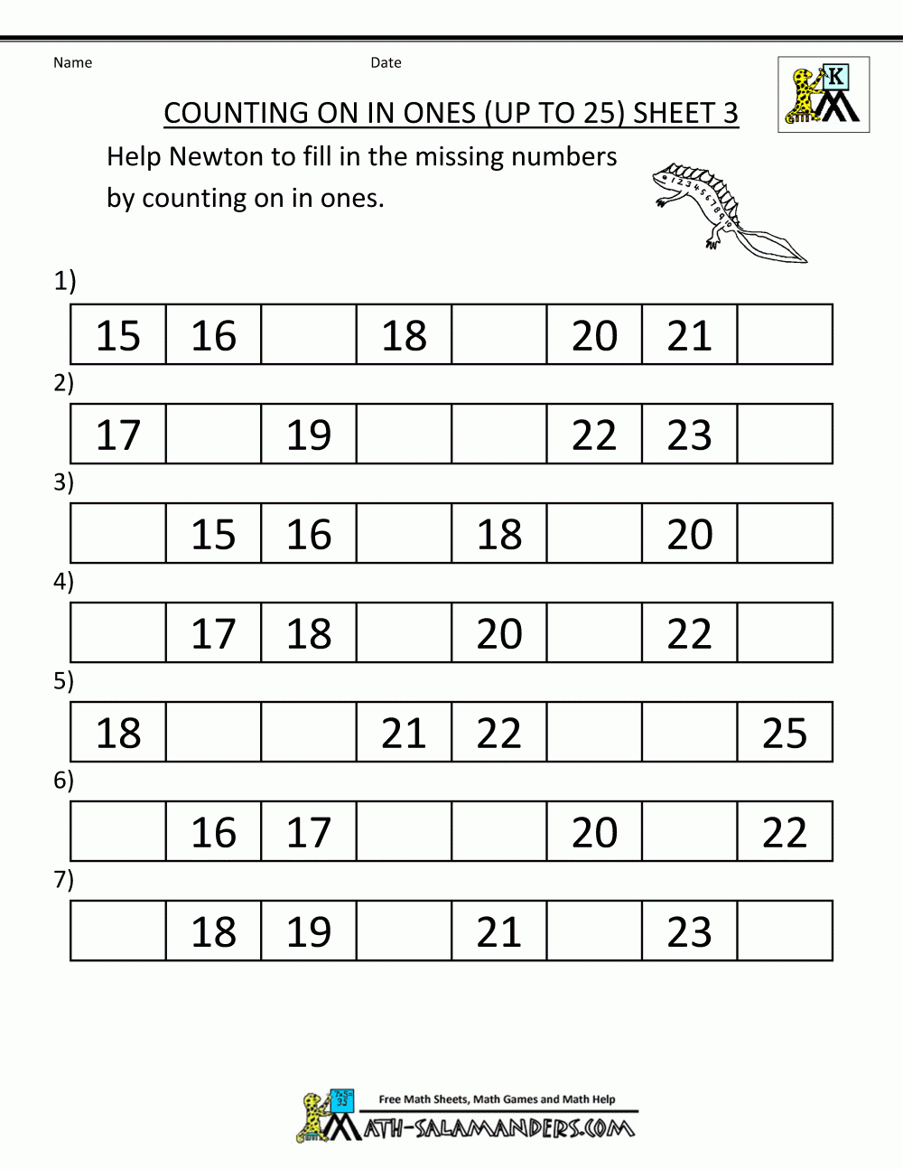 Kindergarten Counting Worksheets Sequencing To 25 Kindergarten Counting Worksheets Sequencing To 25