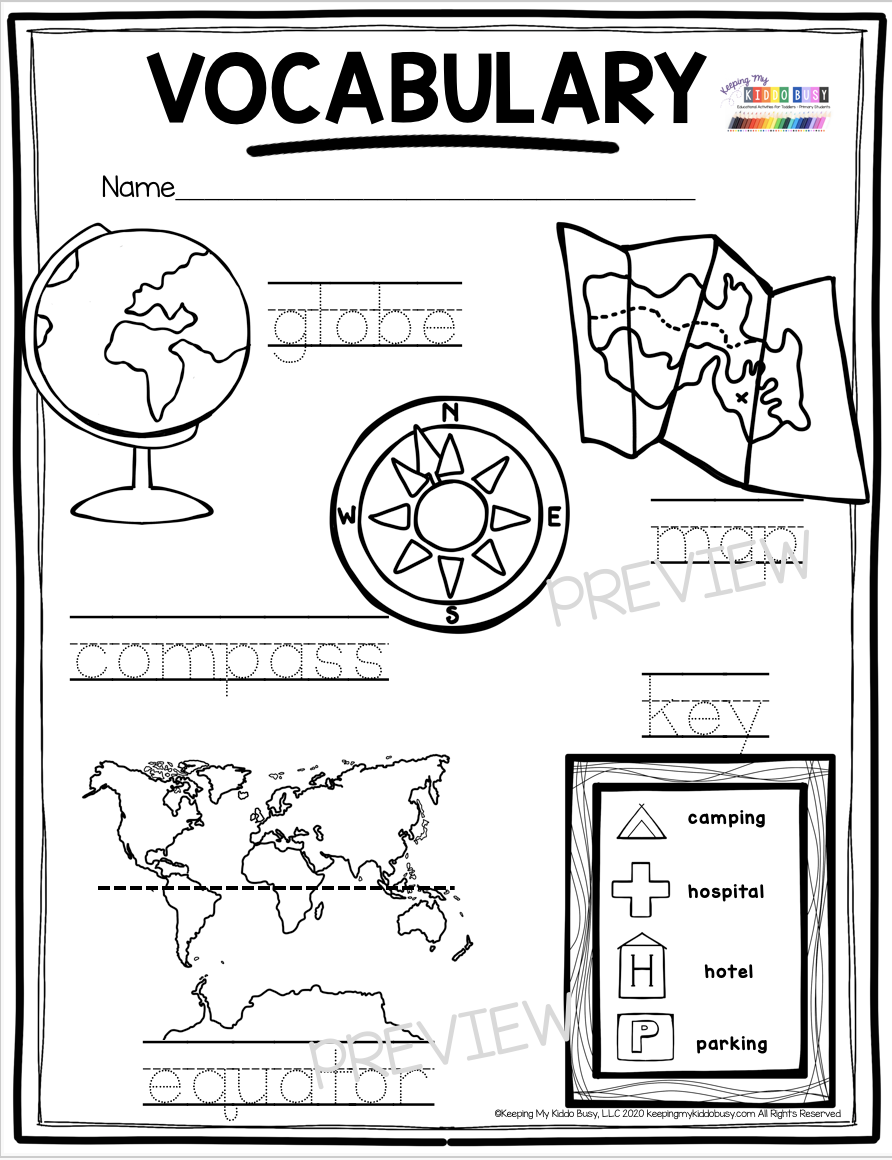 Kindergarten Map Worksheets Worksheets Library