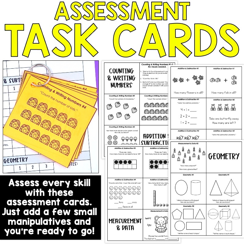 Kindergarten Math Assessment Checklist One On One Simply Creative Teaching