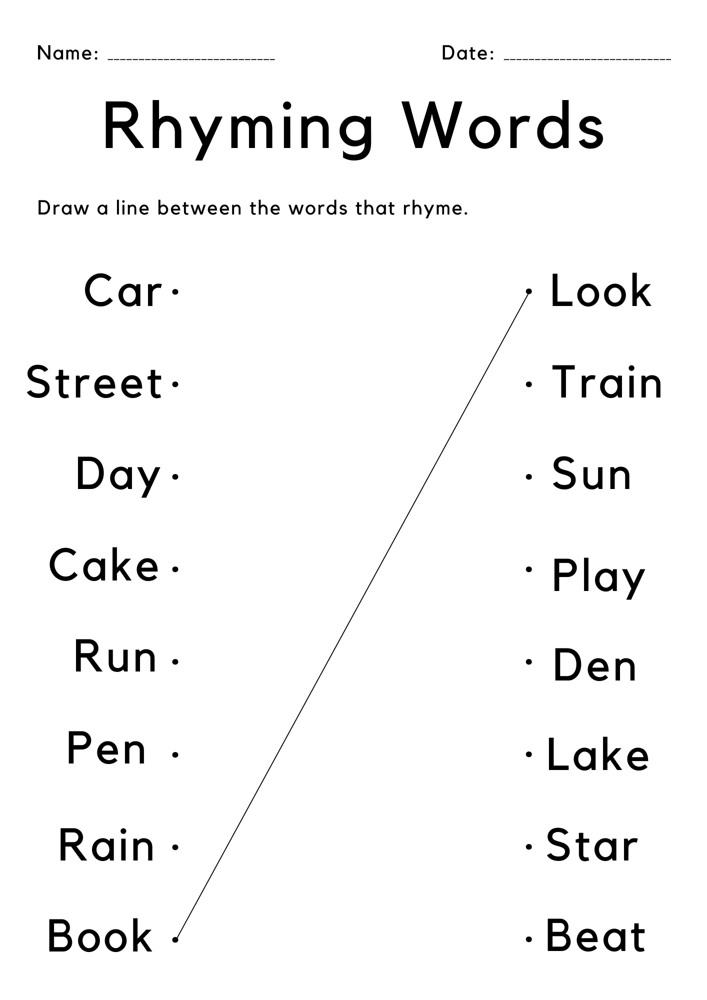 Kindergarten Rhyming Words Worksheet Match The Rhyming Words Activity Made By Teachers