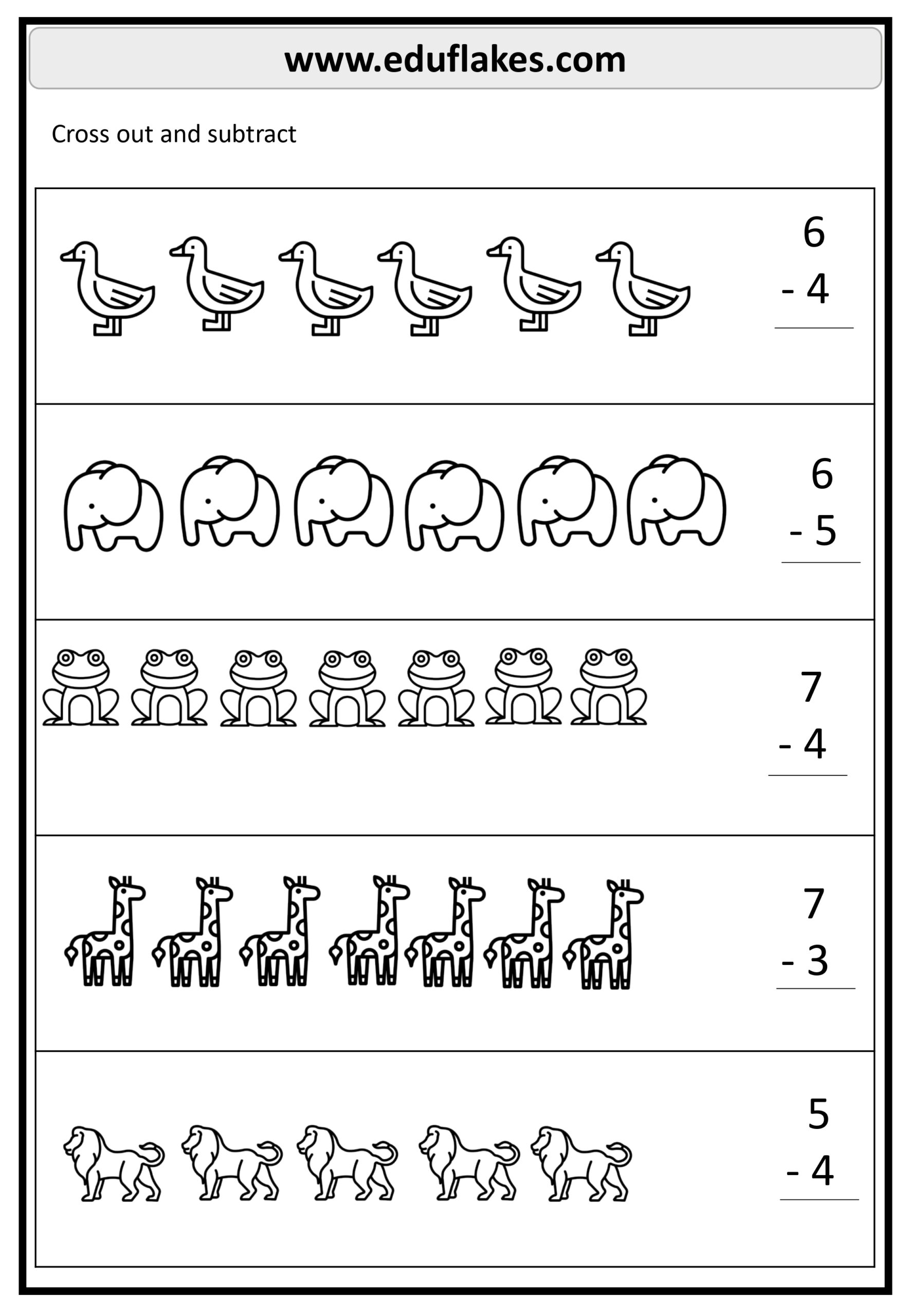 Kindergarten Subtraction Worksheet Printables Free PDF Eduflakes Kindergarten Subtraction Worksheet Printables Free PDF Eduflakes