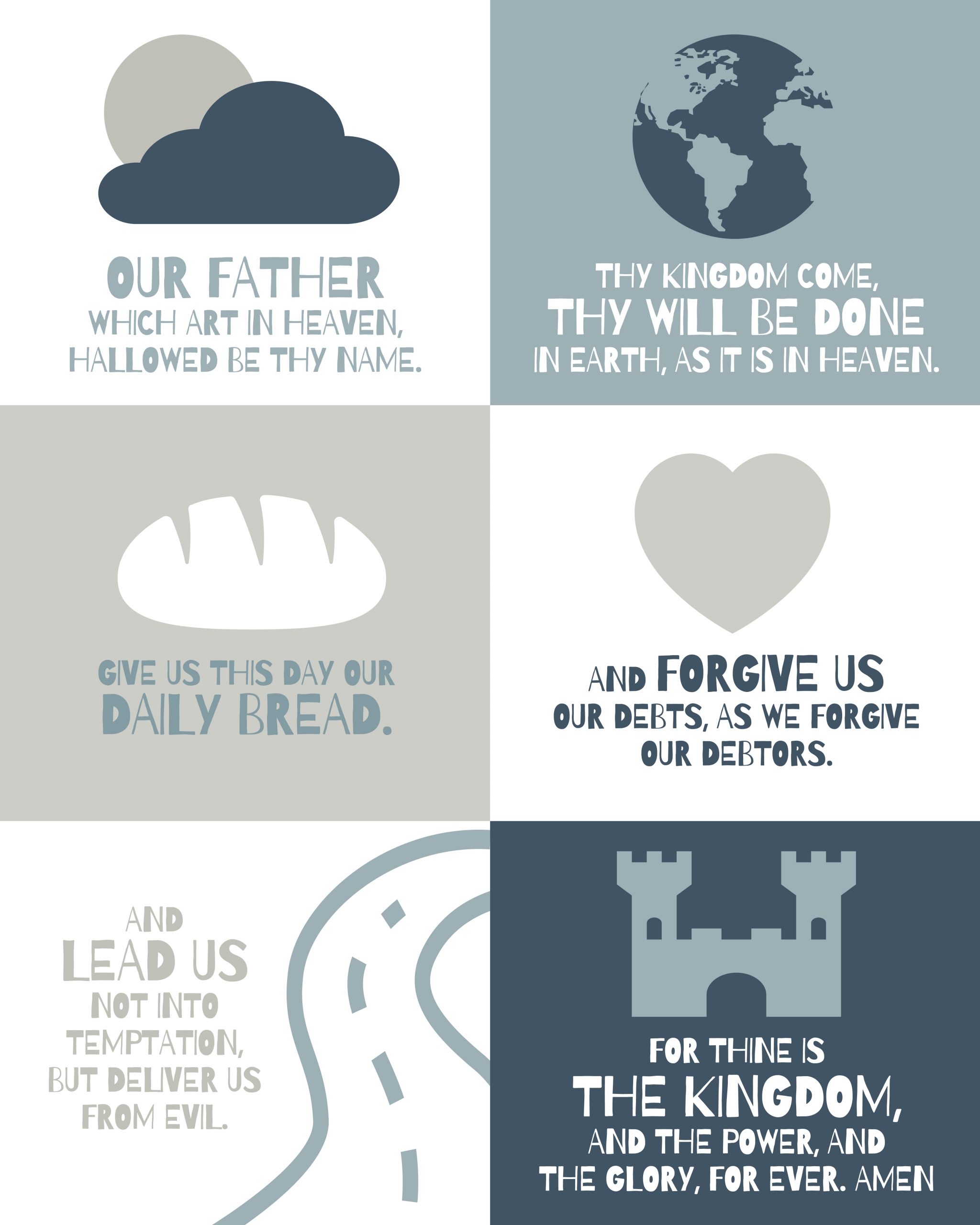 Large Lord s Prayer Posters For Kids House Mix