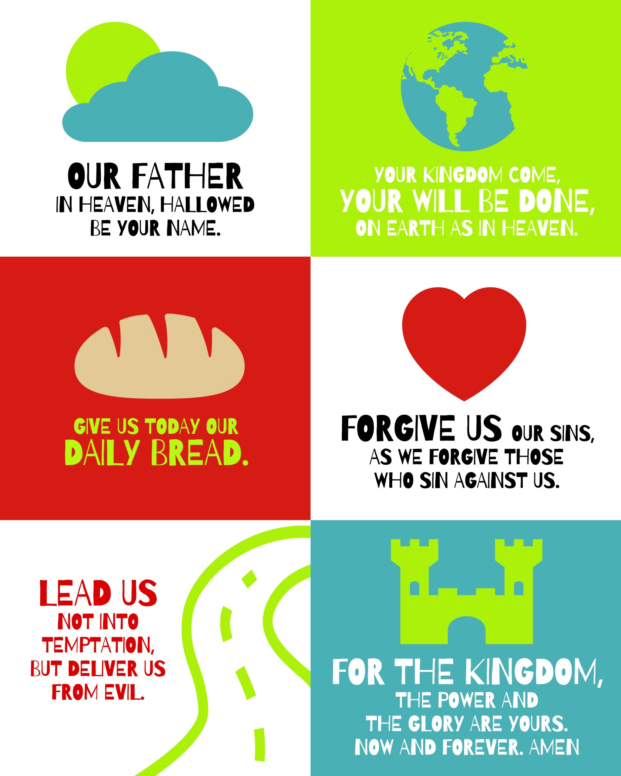 Large Lord s Prayer Posters For Kids House Mix
