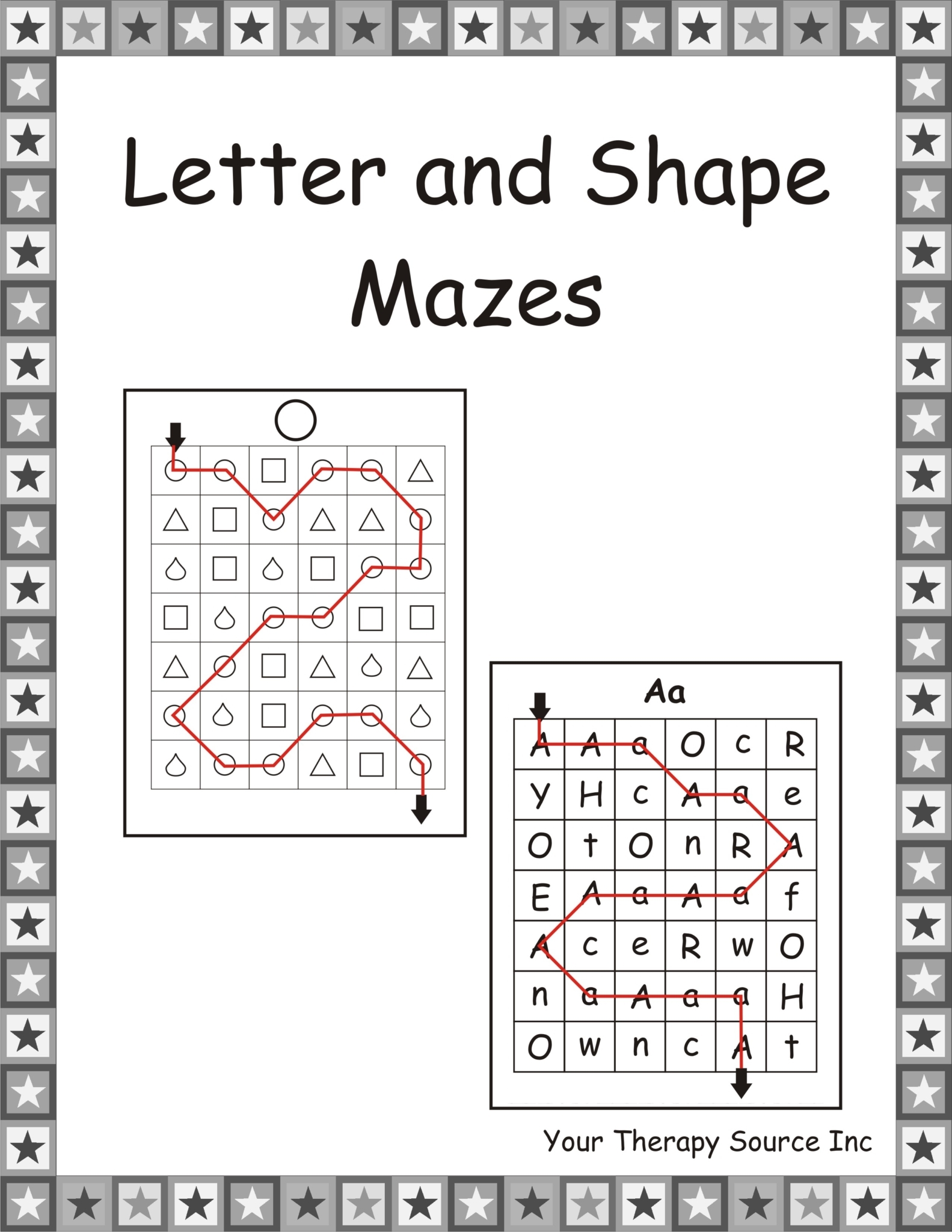 Letter And Shape Mazes Your Therapy Source Letter And Shape Mazes Your Therapy Source