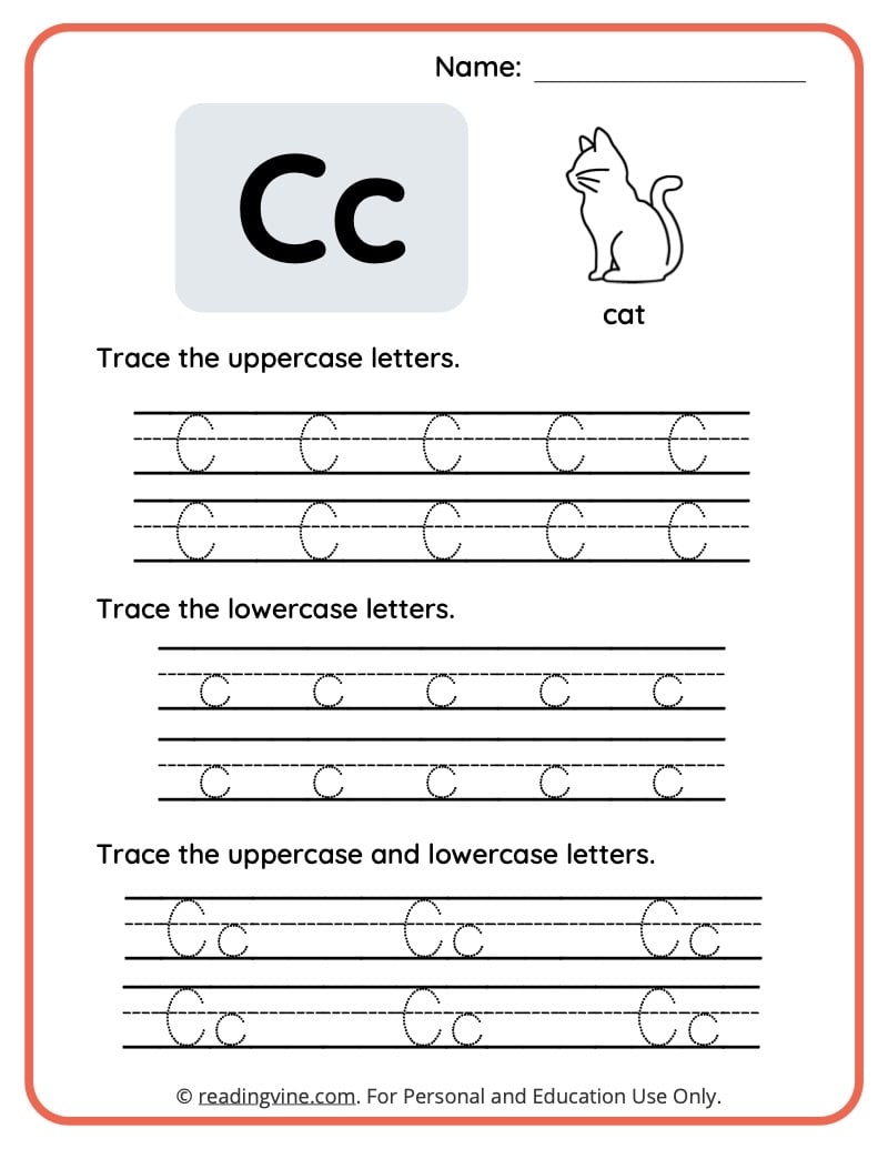 Free Printable Letter C Tracing Worksheets Free Printable Letter C Tracing Worksheets
