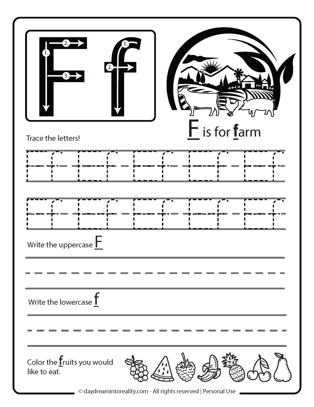 Letter F Worksheets 55 Free PDF Printables Daydream Into Reality Letter F Worksheets 55 Free PDF Printables Daydream Into Reality