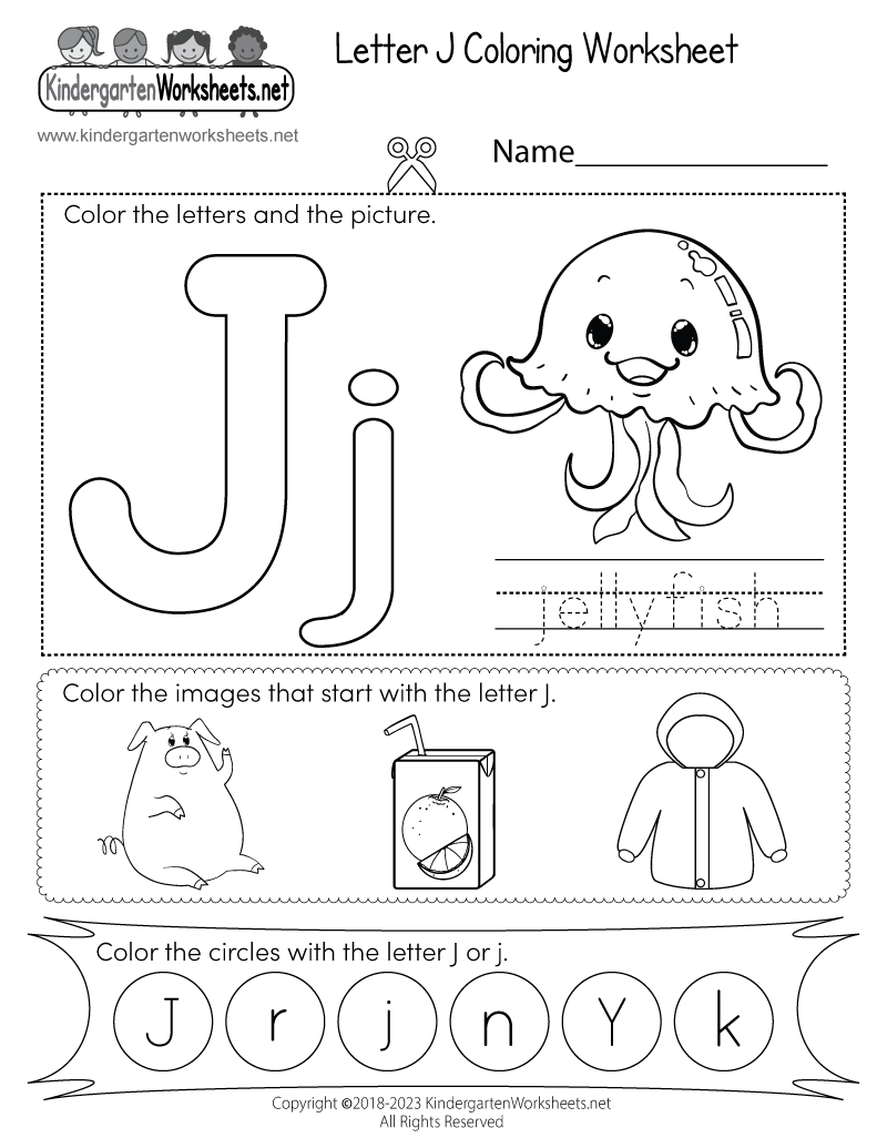 Letter J Coloring Worksheet Free Printable Digital U0026 PDF