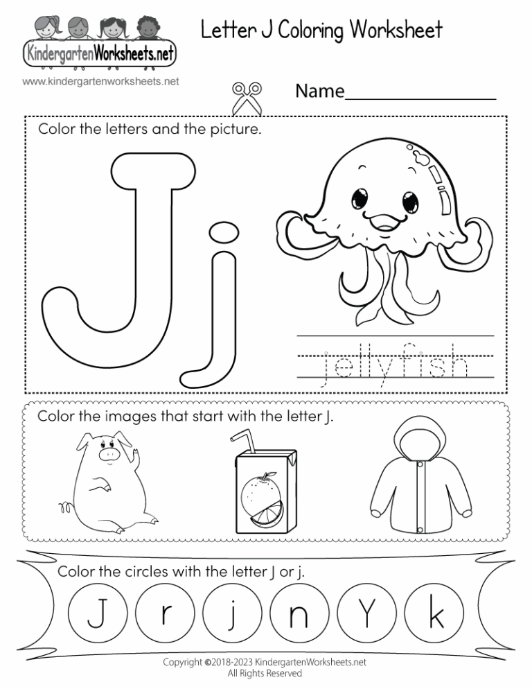 Letter J Coloring Worksheet Free Printable Digital U0026 PDF