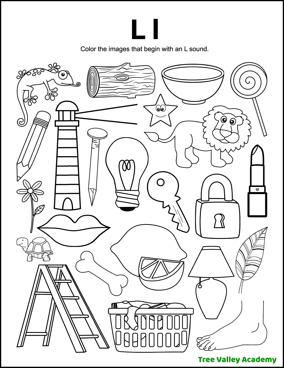 Letter L Sound Worksheets Tree Valley Academy Letter L Sound Worksheets Tree Valley Academy