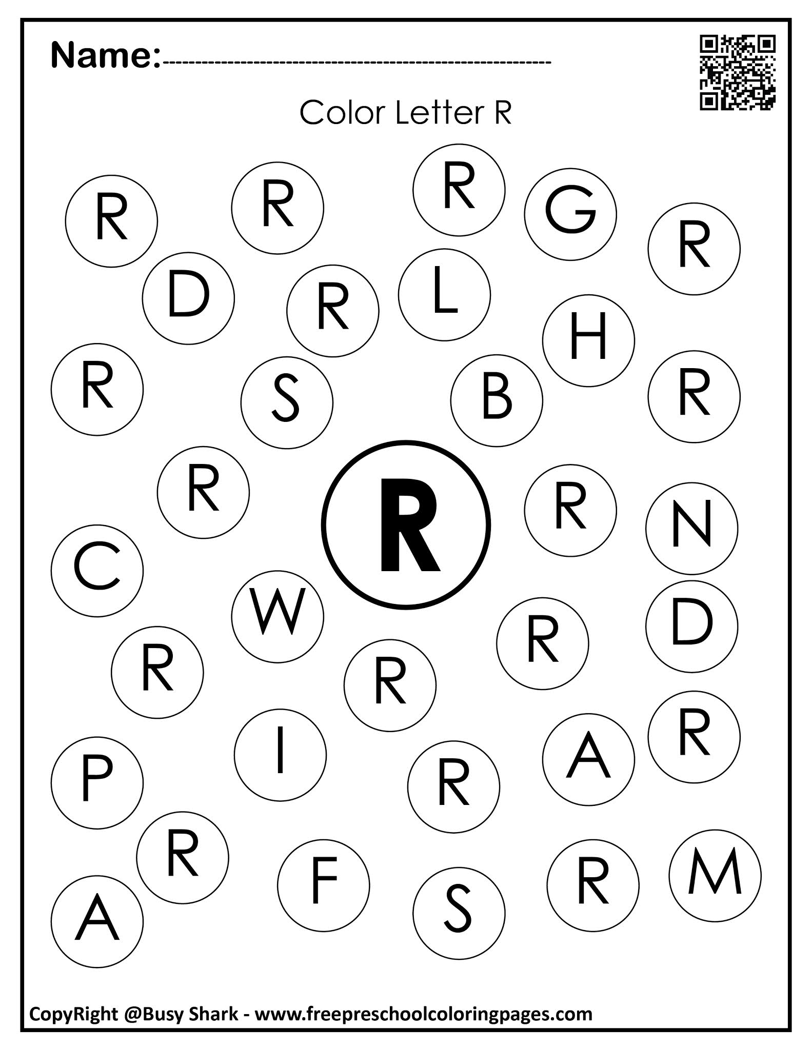 Free Printable Preschool Pages Letter R