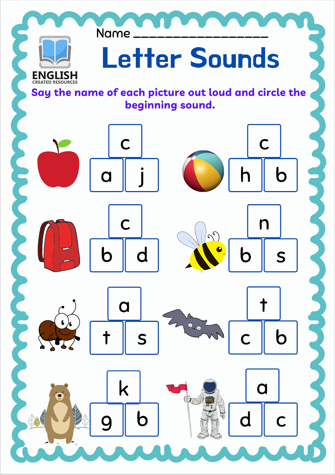 Letter Sounds Worksheets English Created Resources Worksheets Library
