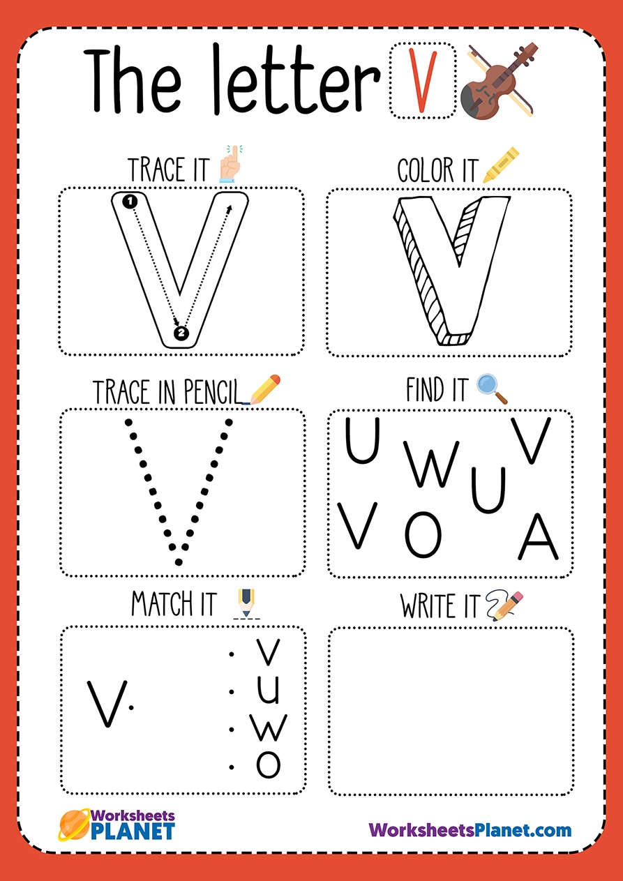 Free Printable Letter V Worksheets