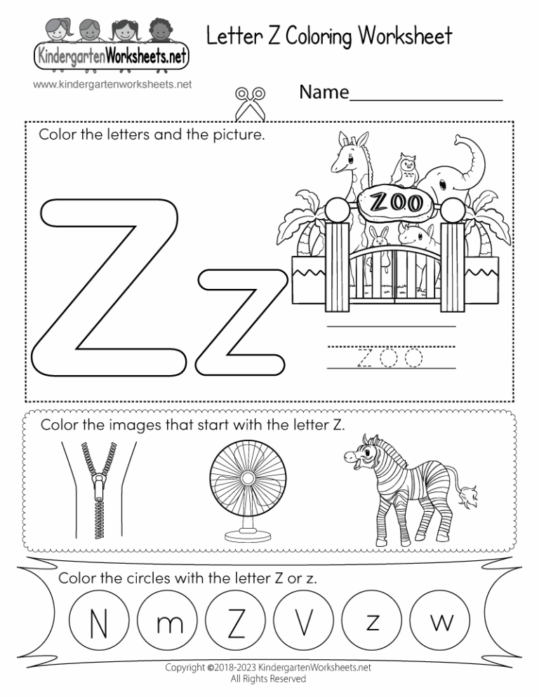 Letter Z Coloring Worksheet Free Printable Digital U0026 PDF