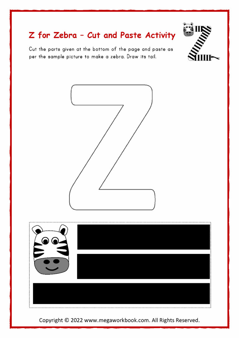 Letter Z Worksheets For Kindergarten Letter Z Activities Letter Z Crafts Letter Z Printables MegaWorkbook