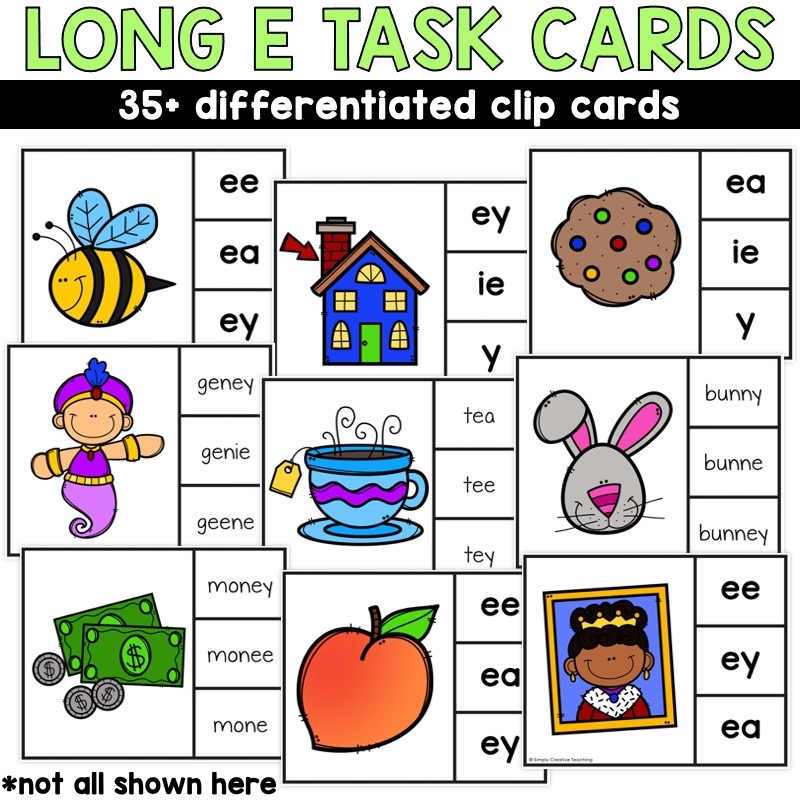 Long E EE EA IE EY Y Word Work Centers U0026 Phonics Activities Vowel Teams Simply Creative Teaching