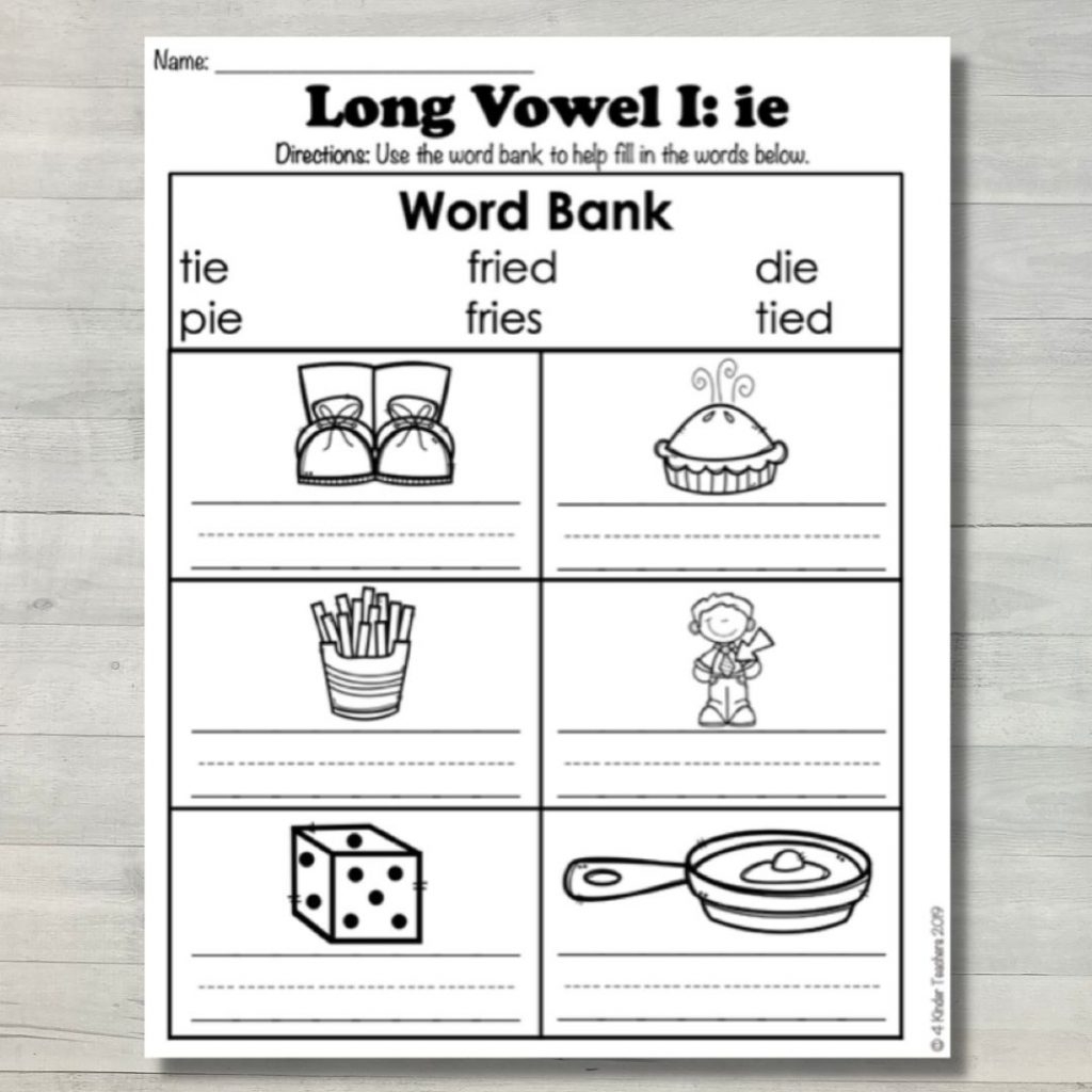 Long I Vowel Pattern FREE Printable Pack Worksheets Library