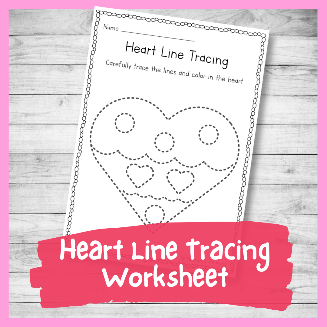 Lovely Heart Tracing Worksheet Preschool Printable Nurtured 