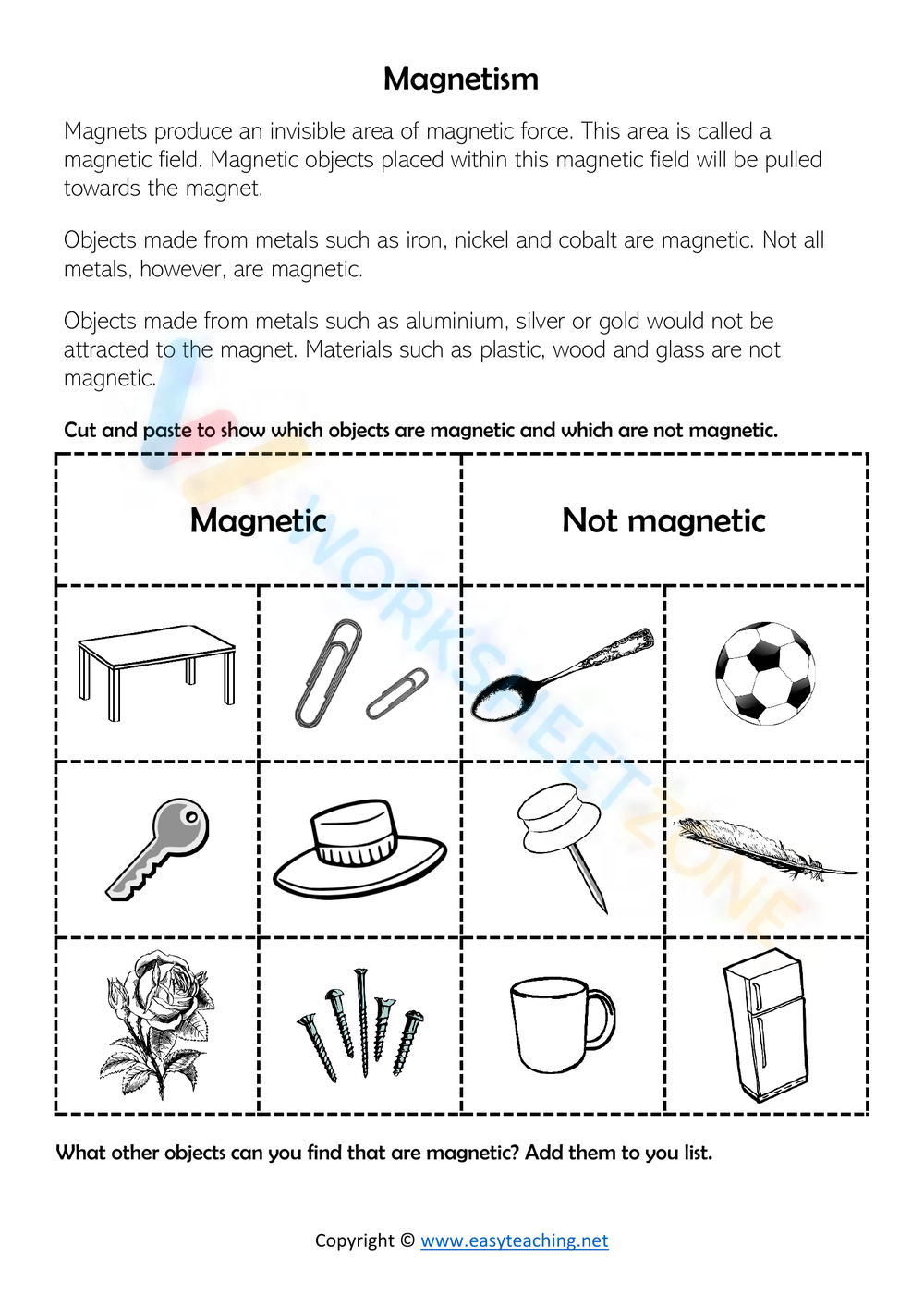 Magnets Worksheets 2024 For Grade 3