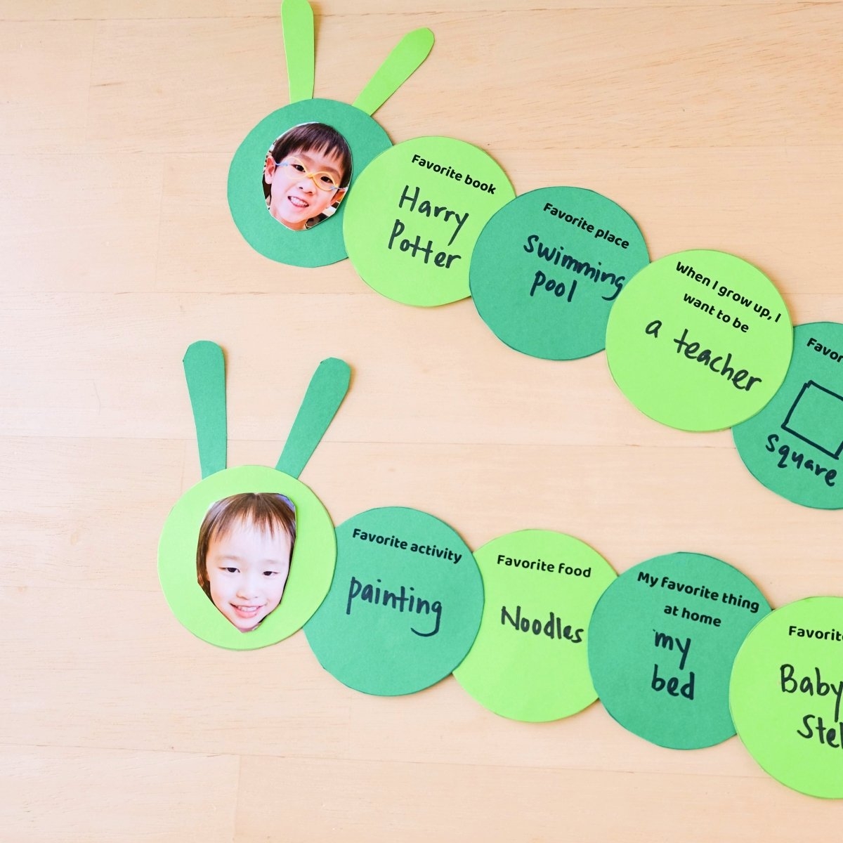 Make A Cute Preschool All About Me Caterpillar with Free Printable 