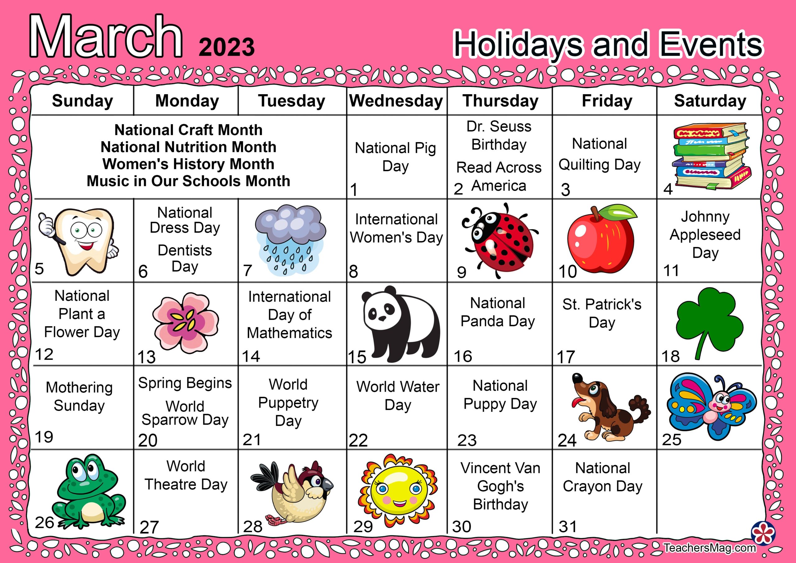 March Preschool Themes And Activity Calendar TeachersMag March Preschool Themes And Activity Calendar TeachersMag