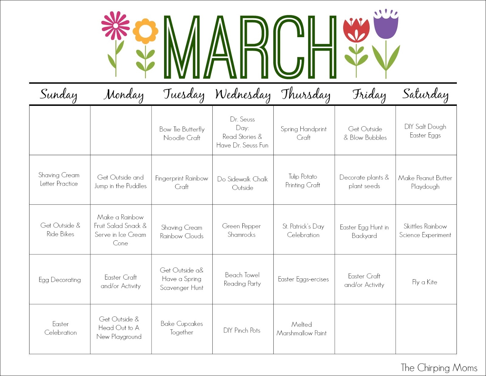 March Printables For Preschoolers