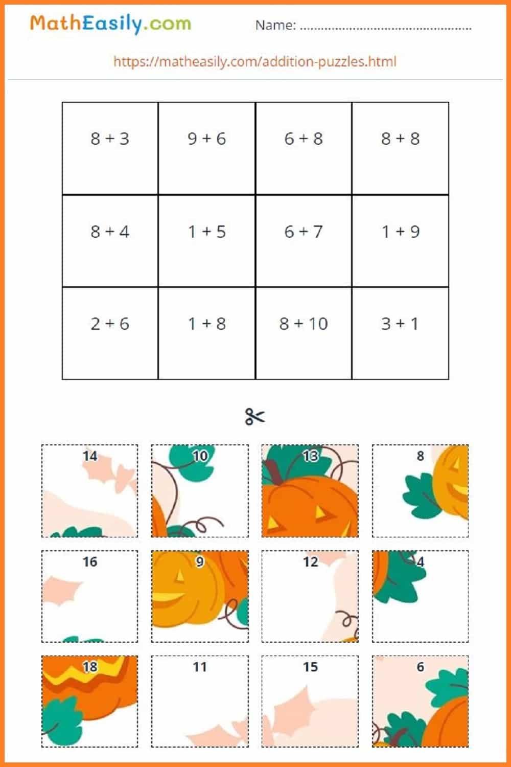 Math Halloween Worksheets PDF Free Download 