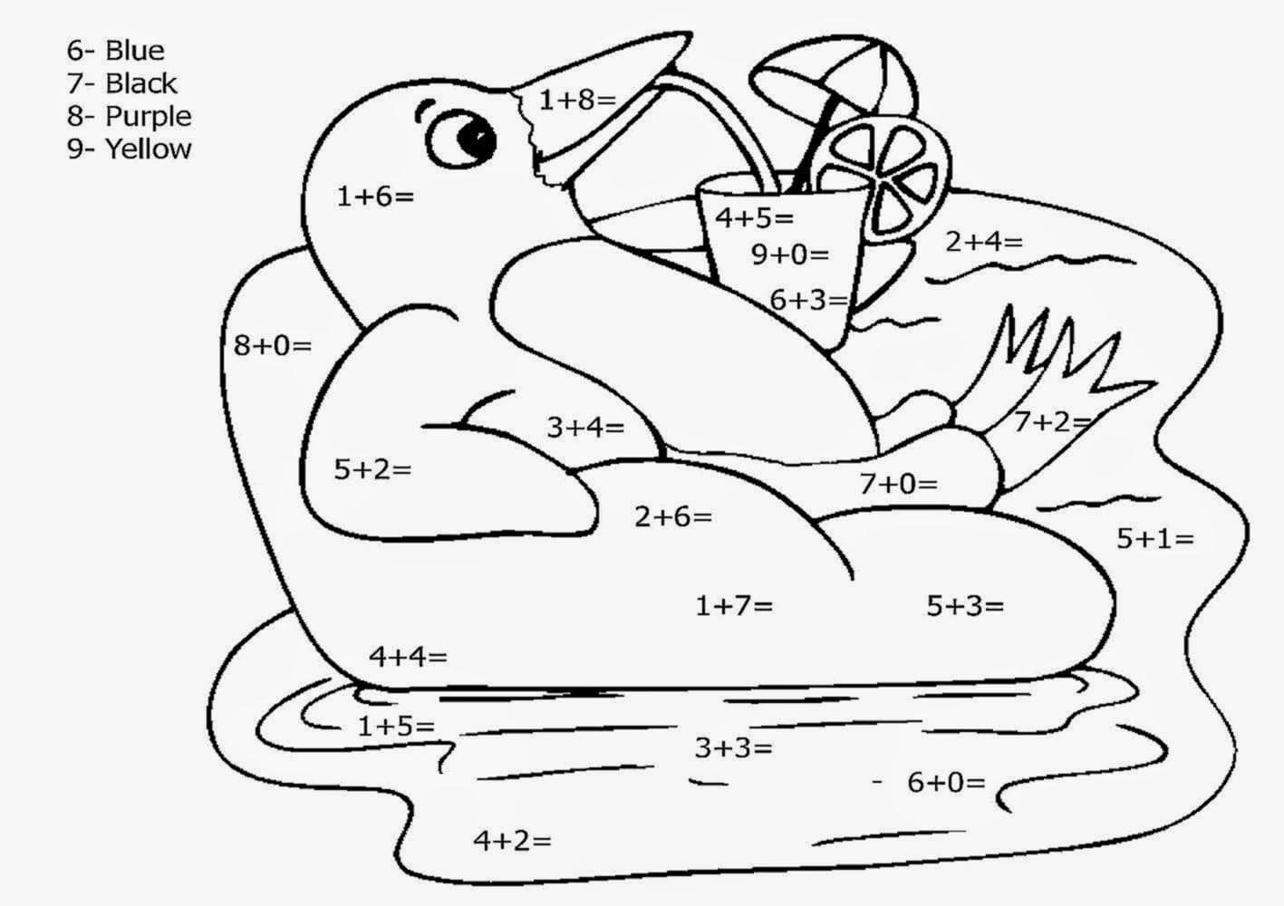 Free Color Math Worksheets