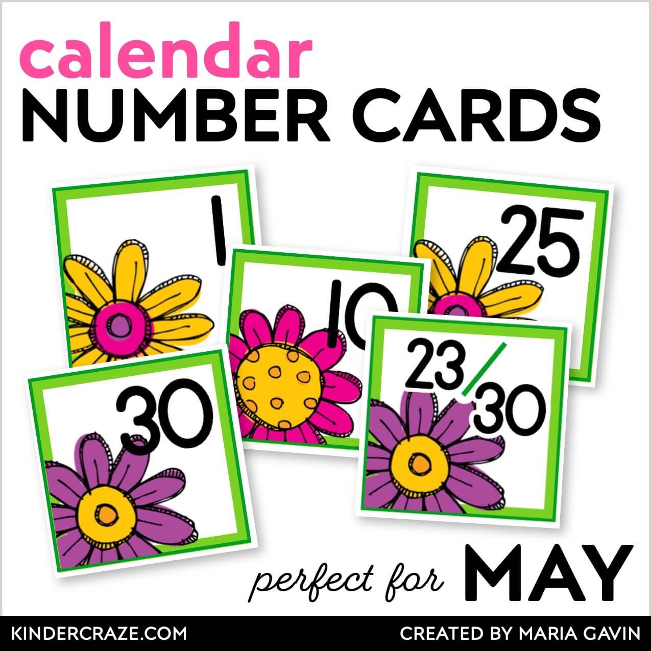 May Flowers Calendar Numbers Kinder Craze May Flowers Calendar Numbers Kinder Craze