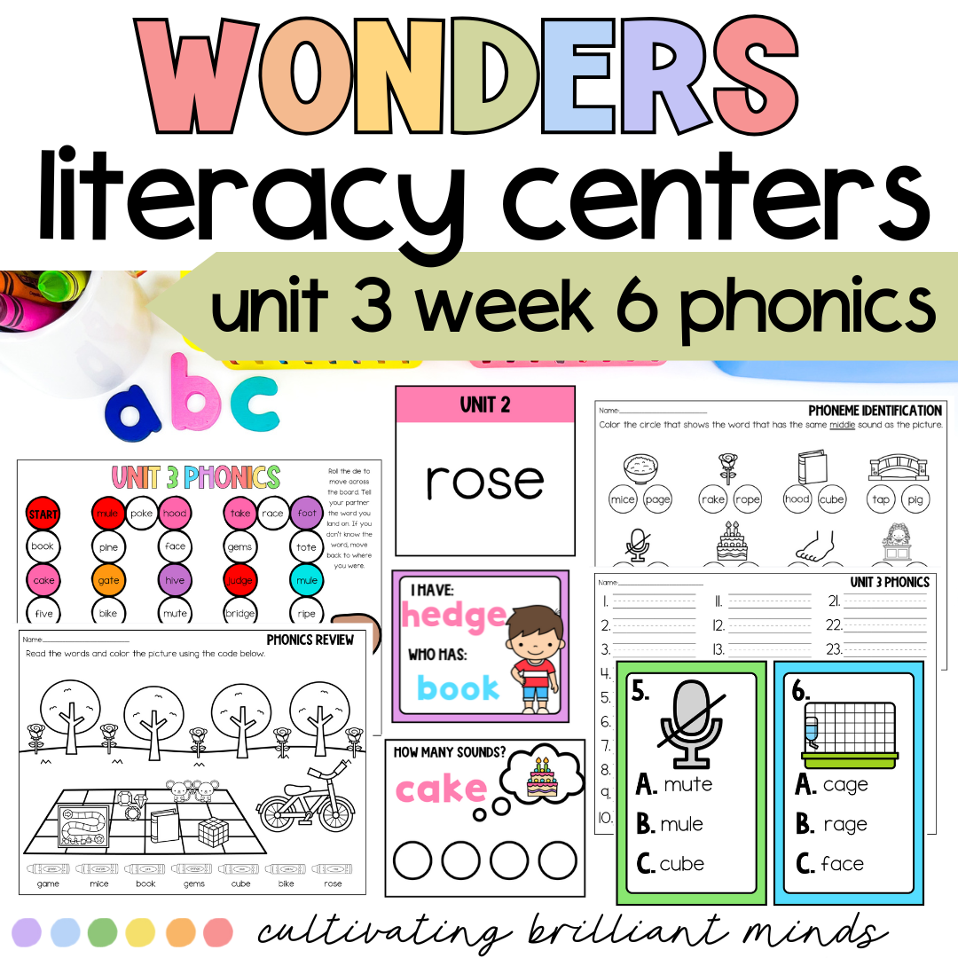 McGraw Hill Wonders First Grade Phonics Centers Unit 3 Week 6 McGraw Hill Wonders First Grade Phonics Centers Unit 3 Week 6