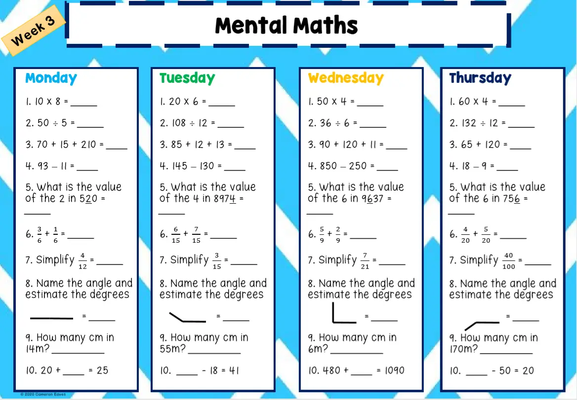 Mental Math Worksheets Grades 2 6 Free Worksheets Printables Mental Math Worksheets Grades 2 6 Free Worksheets Printables
