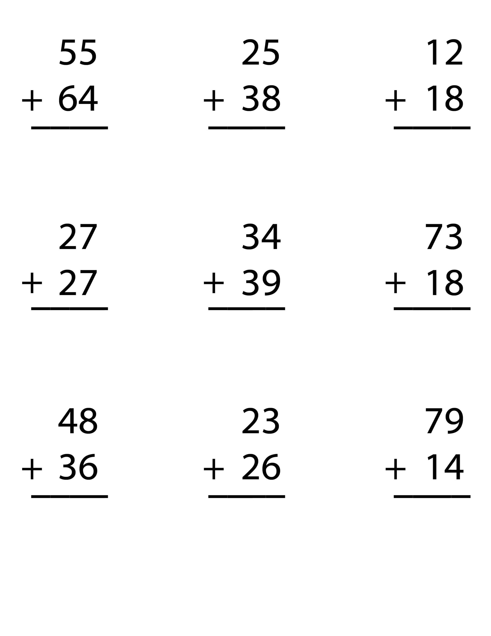 Mixed Double Digit Addition Worksheet Have Fun Teaching Worksheets Library