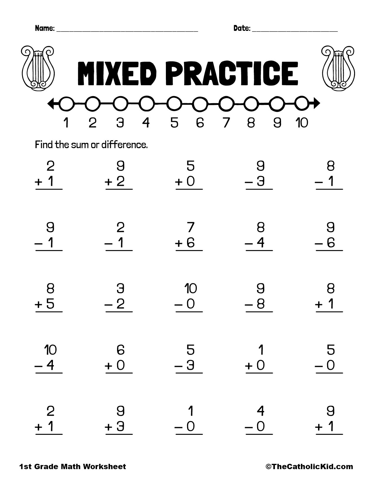 Mixed Practice Math Worksheet TheCatholicKid Mixed Practice Math Worksheet TheCatholicKid